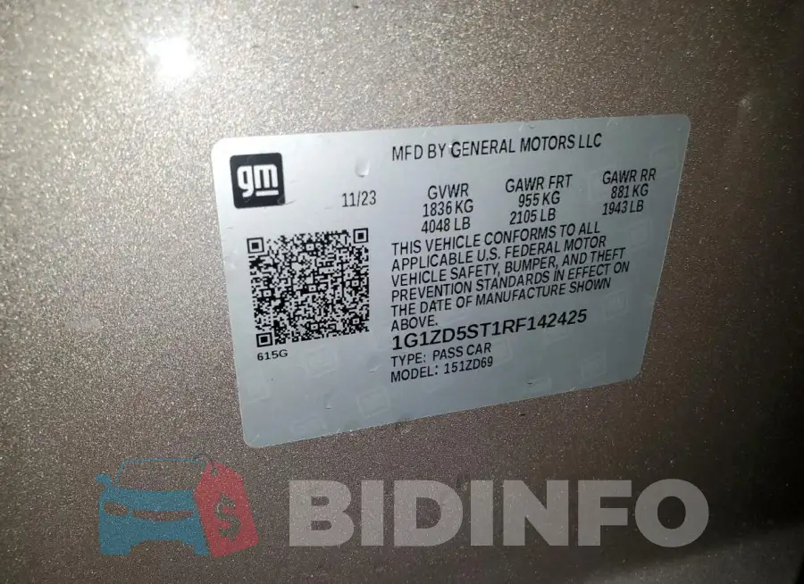 1G1ZD5ST1RF142425 Photo# 12