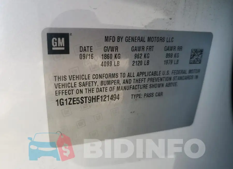 1G1ZE5ST9HF121494 Photo# 12