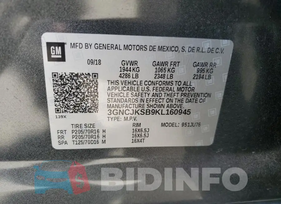 3GNCJKSB9KL160945 Photo# 12