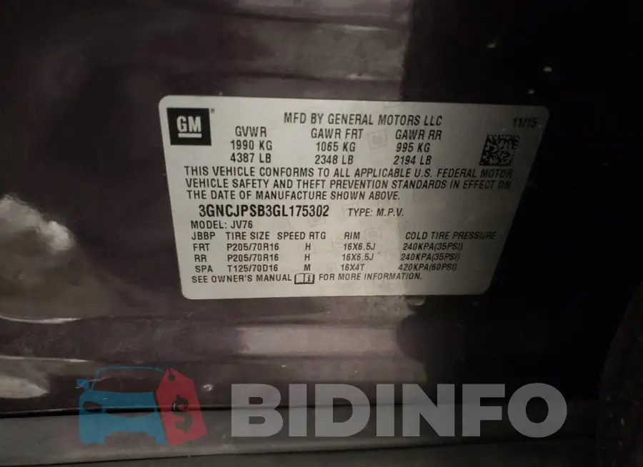 3GNCJPSB3GL175302 Photo# 13