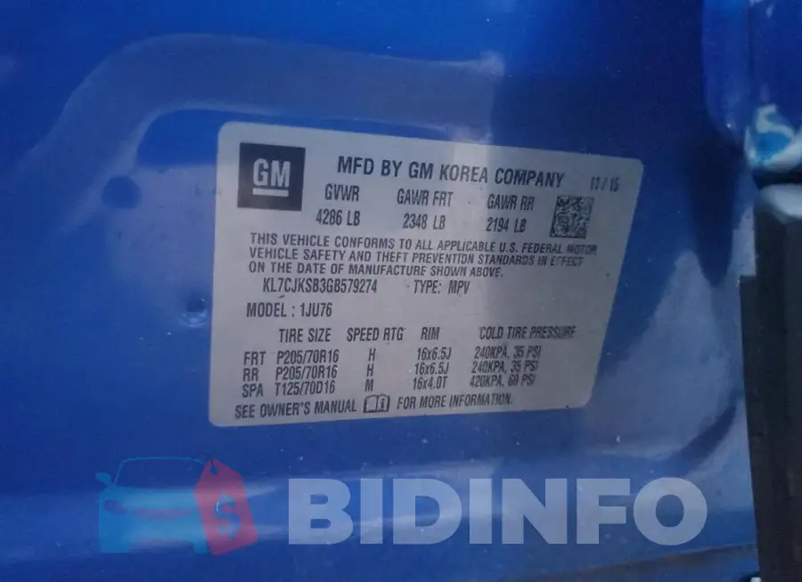 KL7CJKSB3GB579274 Photo# 12