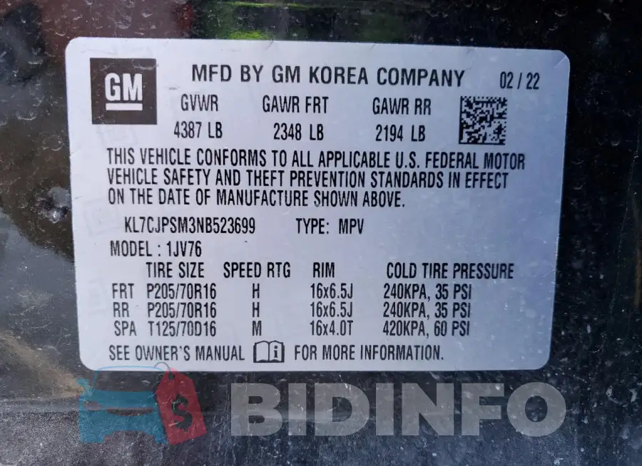KL7CJPSM3NB523699 Photo# 12