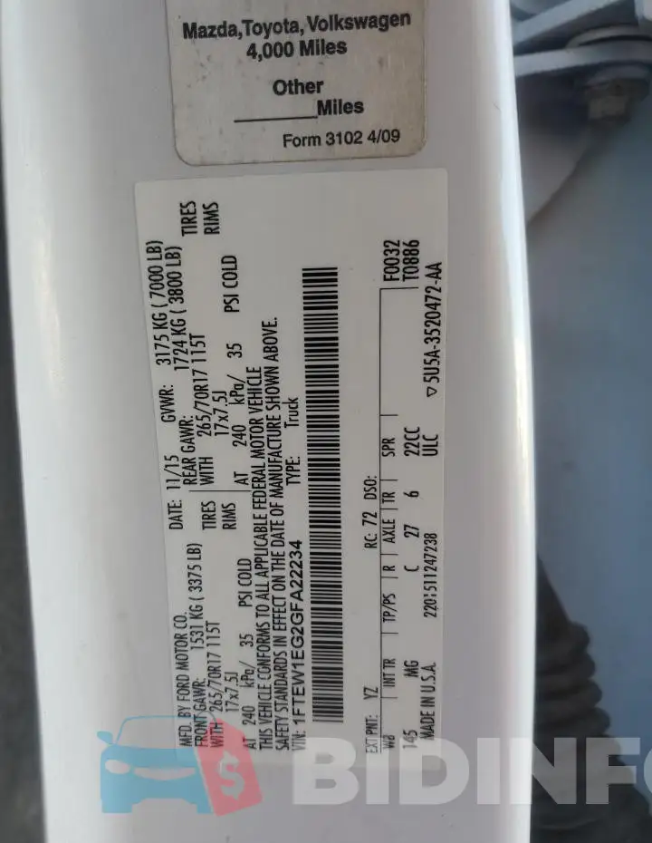 1FTEW1EG2GFA22234 Photo# 12