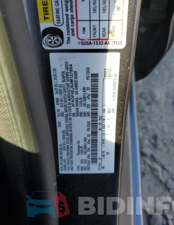 3FADP4EJ8JM127864 Photo# 12