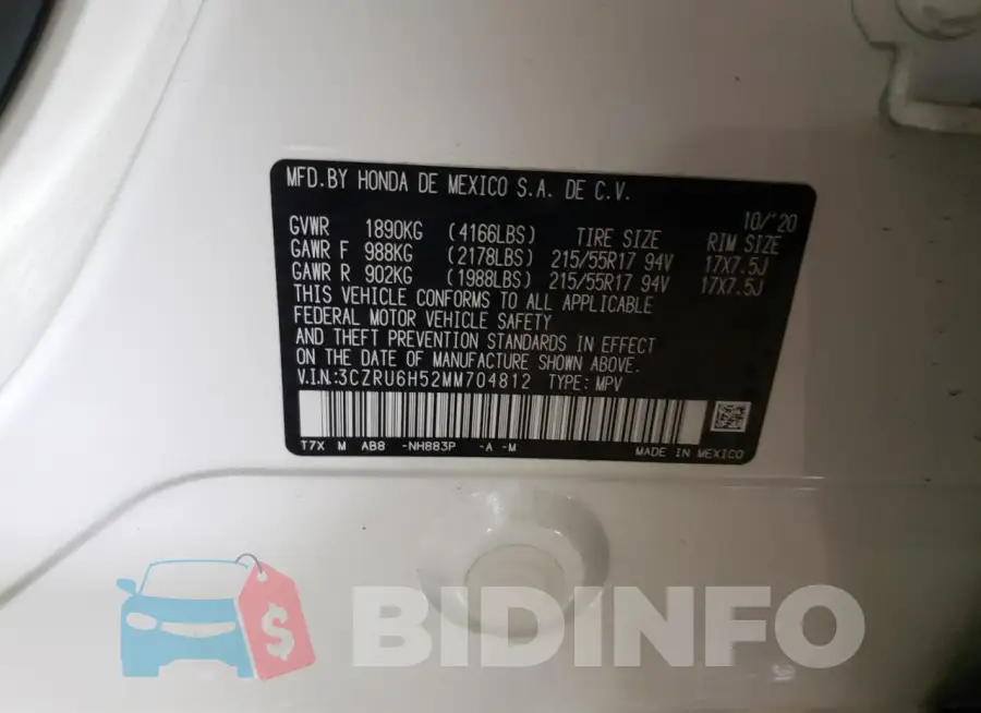 3CZRU6H52MM704812 Photo# 13