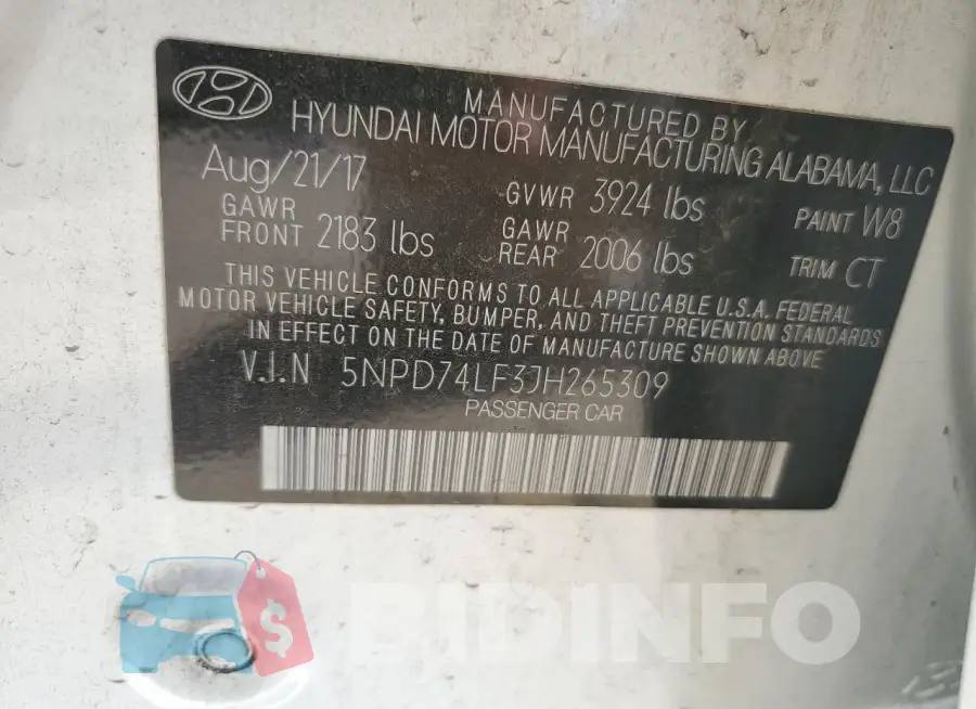5NPD74LF3JH265309 Photo# 12