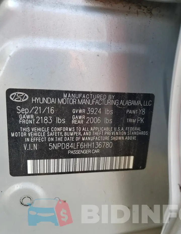 5NPD84LF6HH136780 Photo# 12