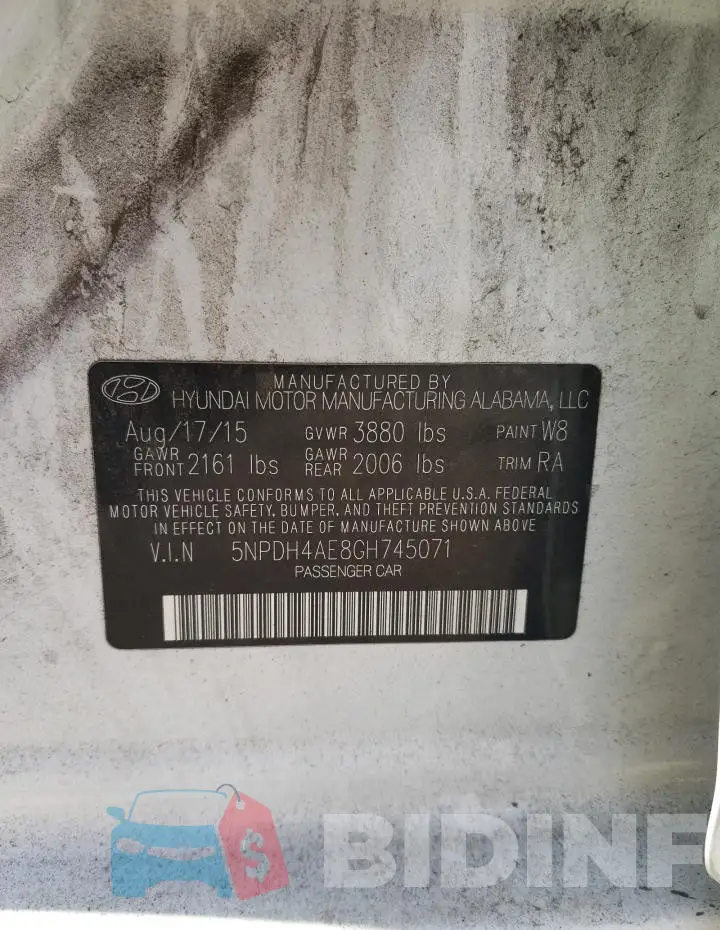 5NPDH4AE8GH745071 Photo# 12