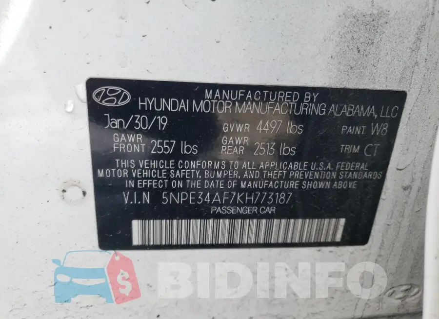 5NPE34AF7KH773187 Photo# 12