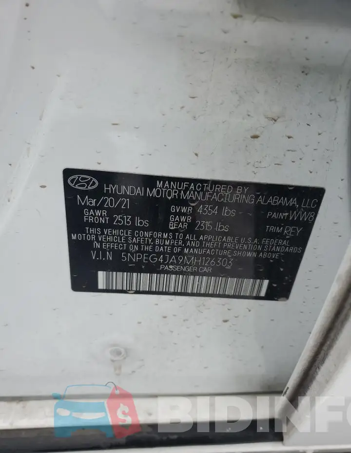 5NPEG4JA9MH126303 Photo# 12