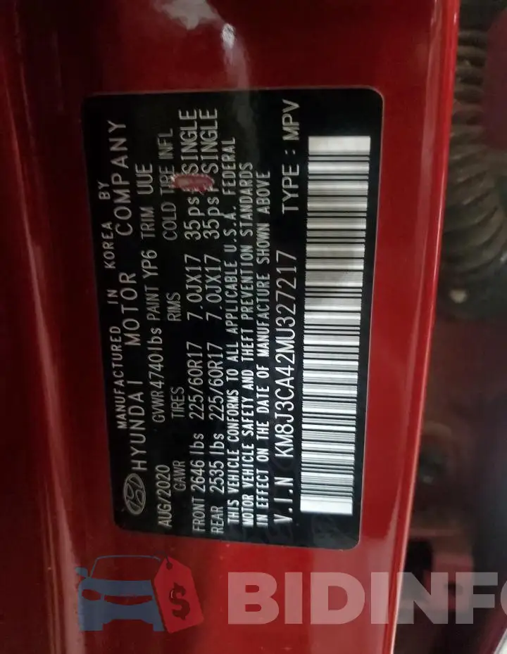 KM8J3CA42MU327217 Photo# 13