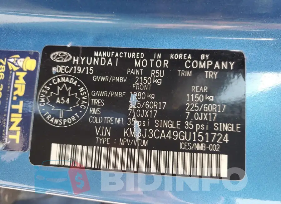 KM8J3CA49GU151724 Photo# 13