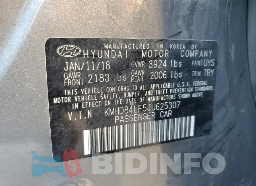 KMHD84LF5JU625307 Photo# 13