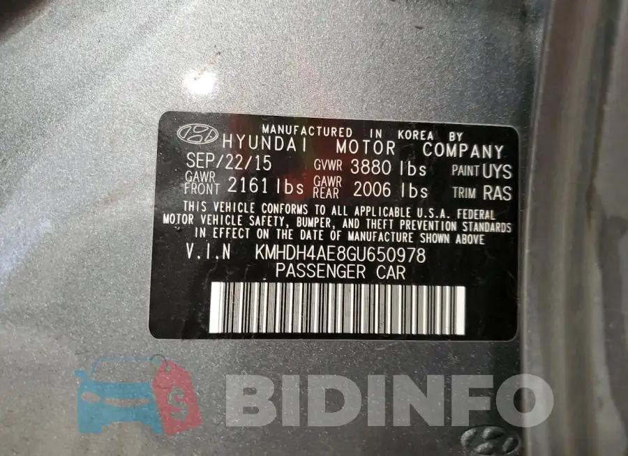 KMHDH4AE8GU650978 Photo# 12