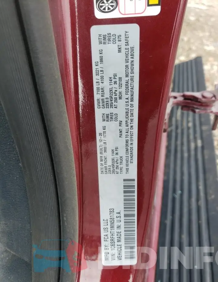 1C6SRFHT1MN581783 Photo# 12