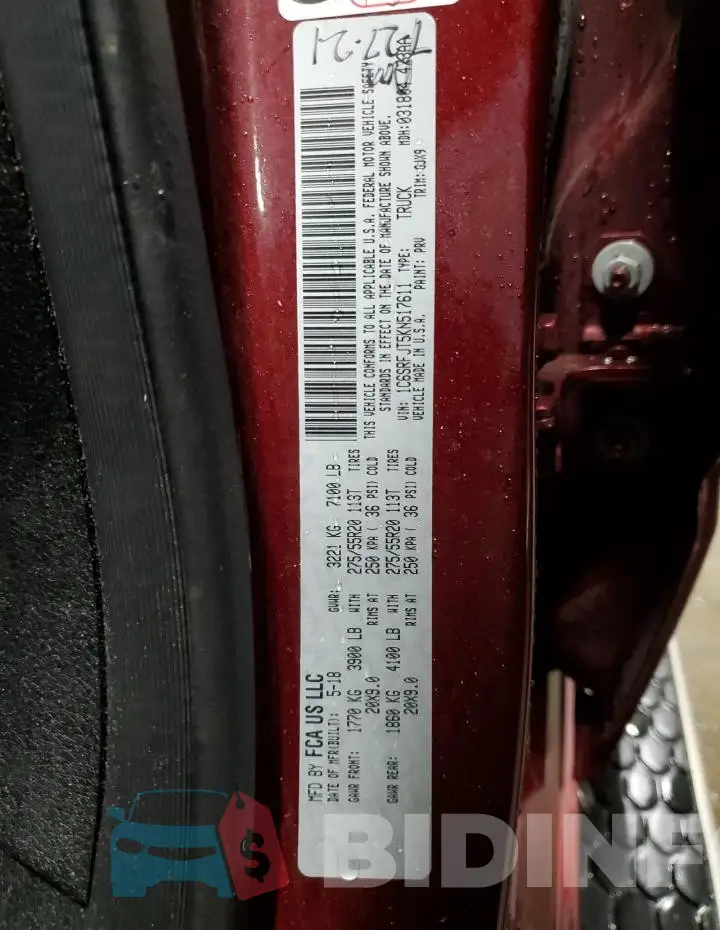 1C6SRFJT5KN517611 Photo# 12
