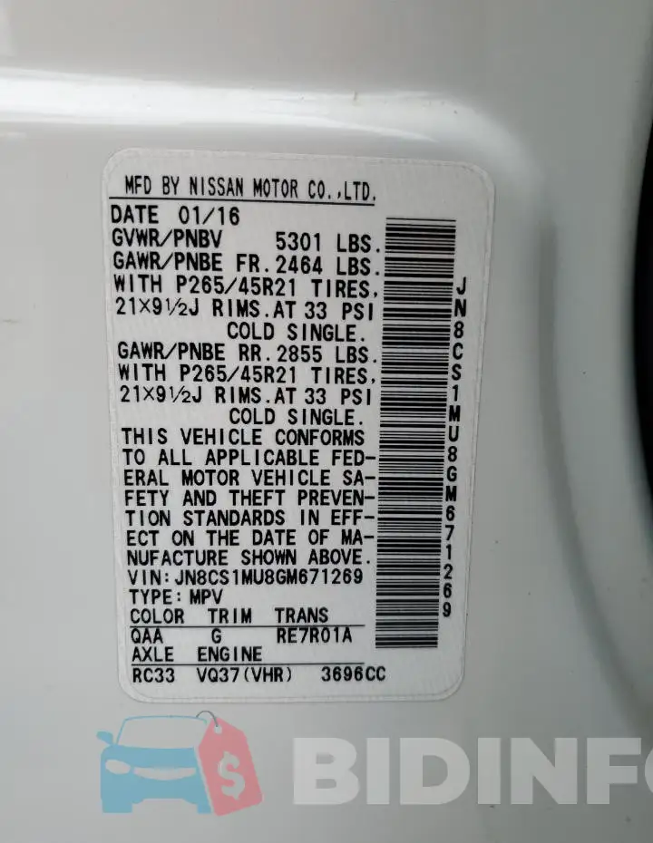 JN8CS1MU8GM671269 Photo# 13