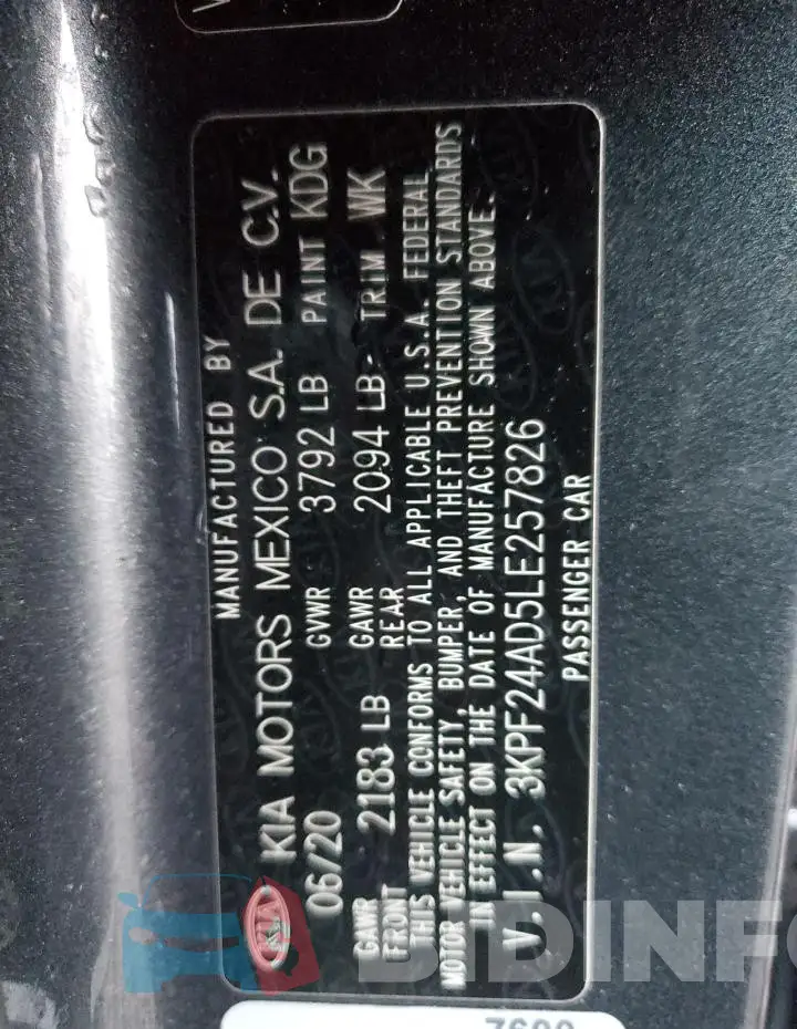 3KPF24AD5LE257826 Photo# 13