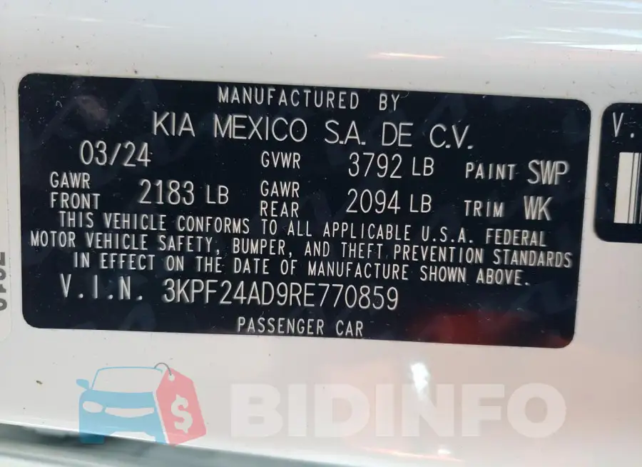3KPF24AD9RE770859 Photo# 12