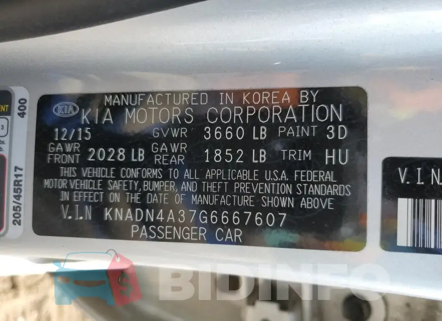 KNADN4A37G6667607 Photo# 12