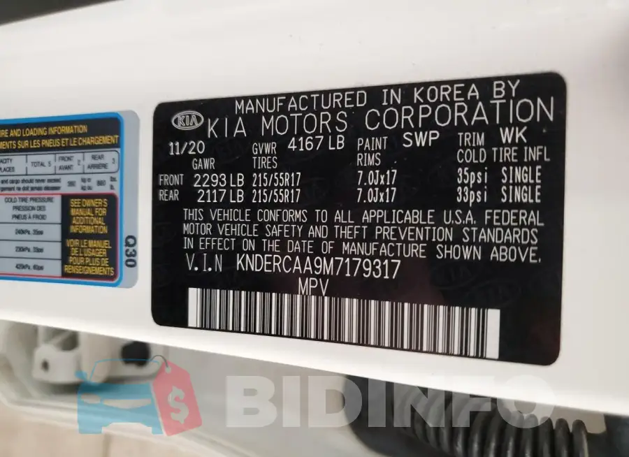 KNDERCAA9M7179317 Photo# 13