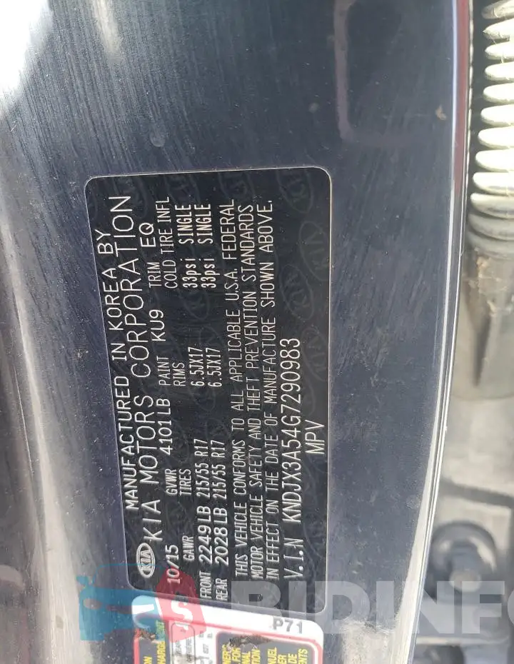 KNDJX3A54G7290983 Photo# 13