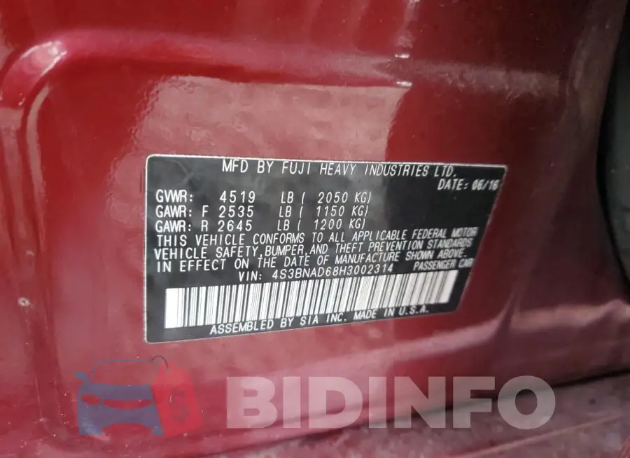 4S3BNAD68H3002314 Photo# 12