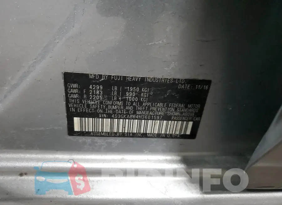 4S3GKAB64H3601597 Photo# 13