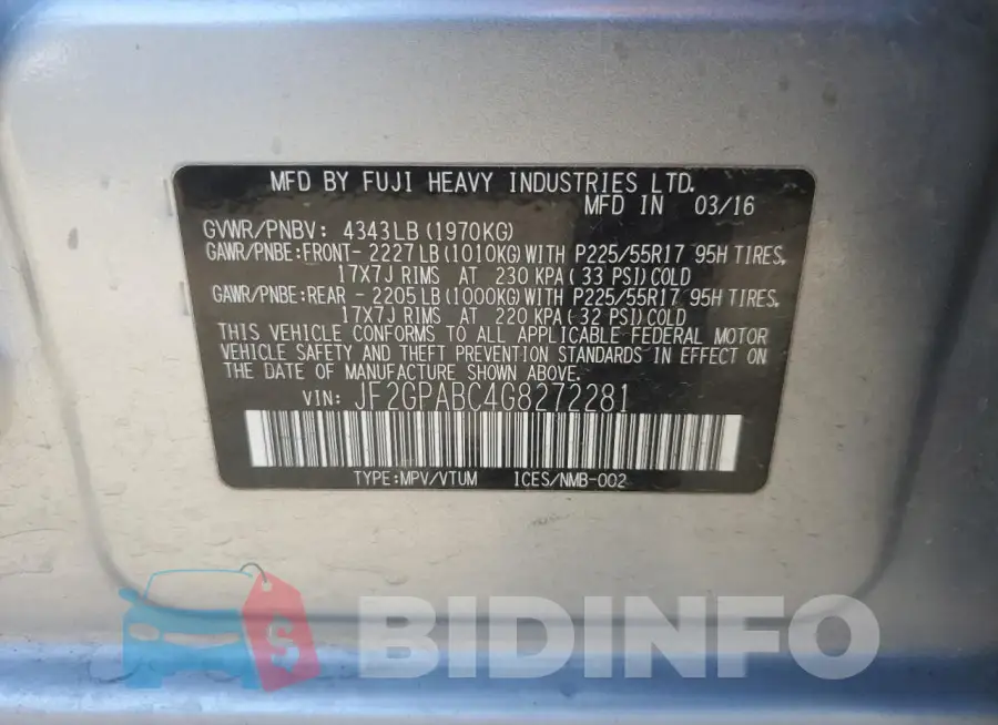 JF2GPABC4G8272281 Photo# 12