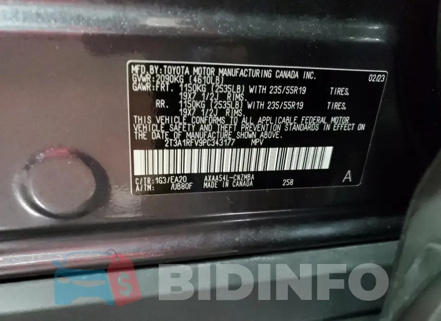 2T3A1RFV9PC343177 Photo# 14