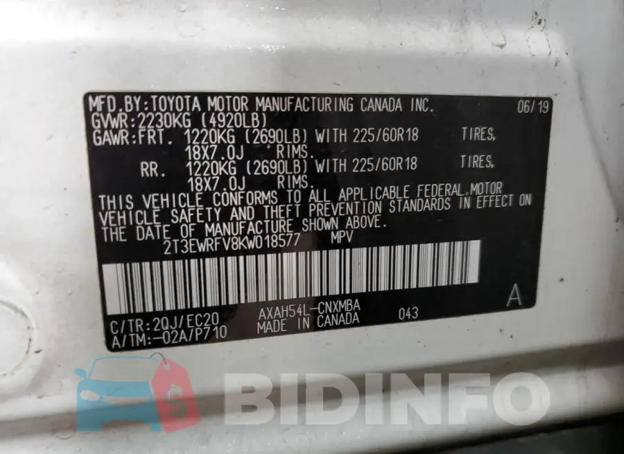 2T3EWRFV8KW018577 Photo# 13