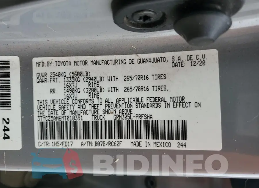 3TYCZ5AN6MT018391 Photo# 12