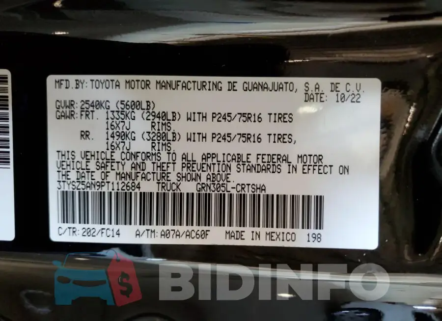 3TYSZ5AN9PT112684 Photo# 13