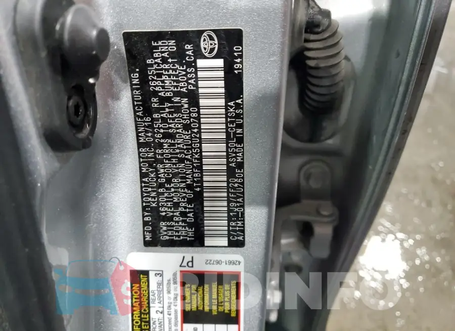 4T1BF1FK5GU240780 Photo# 12