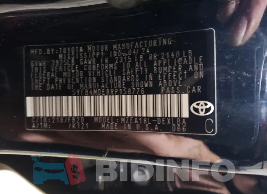 5YFB4MDE8RP158776 Photo# 12