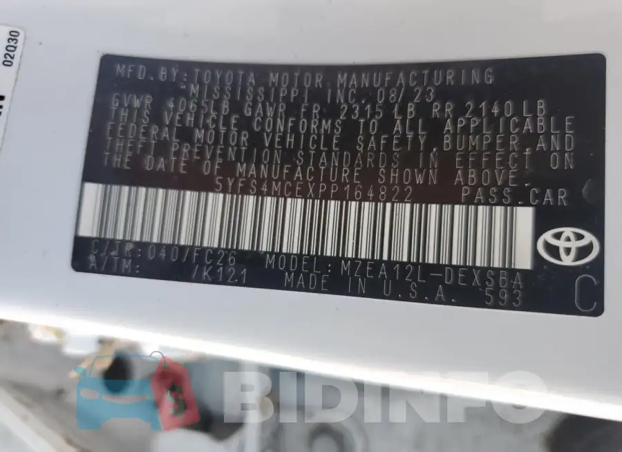 5YFS4MCEXPP164822 Photo# 12