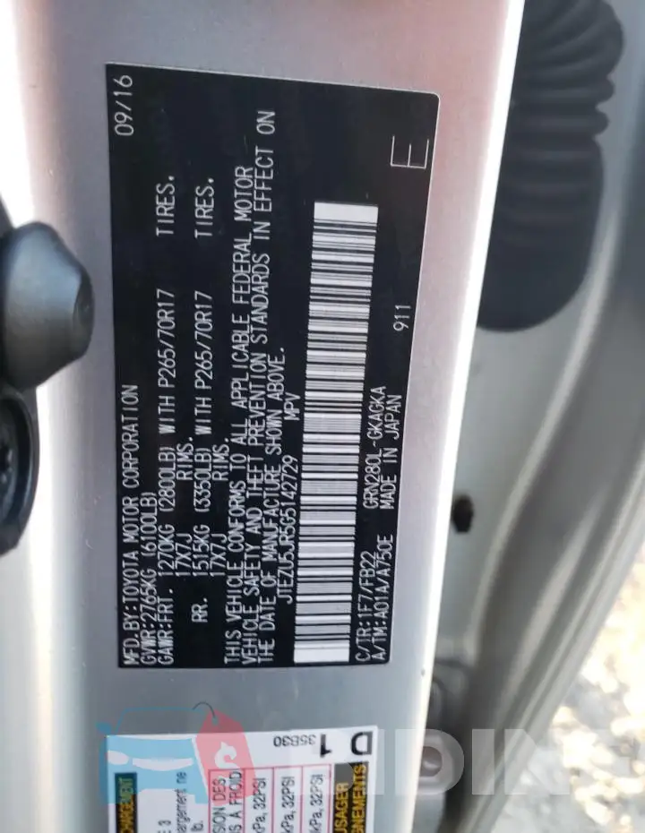 JTEZU5JR5G5142729 Photo# 13