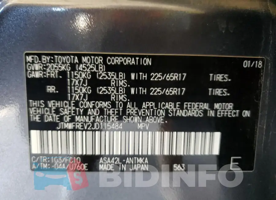 JTMWFREV2JD115484 Photo# 12