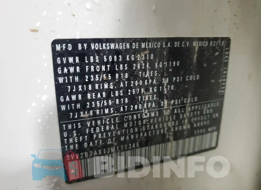 3VV2B7AX1JM111745 Photo# 14