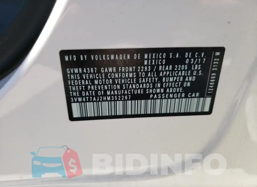 3VW4T7AJ2HM352267 Photo# 12