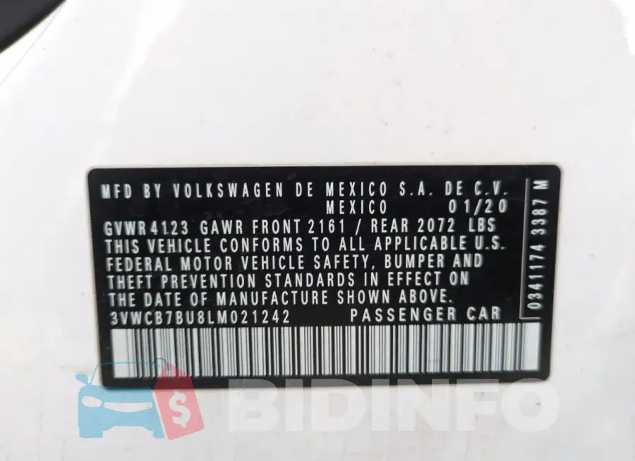 3VWCB7BU8LM021242 Photo# 13