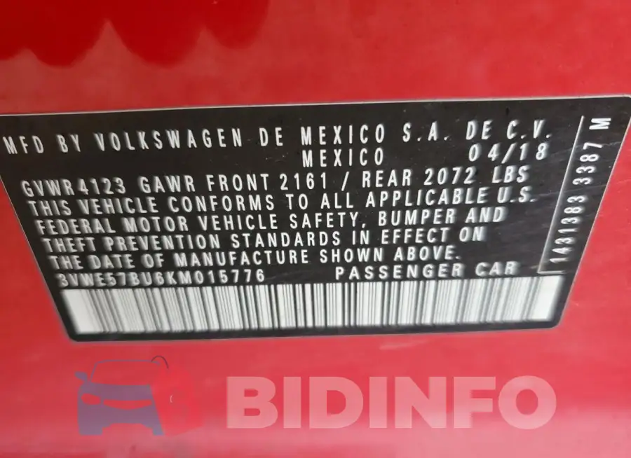 3VWE57BU6KM015776 Photo# 12