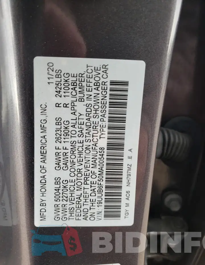19UUB6F50MA005458 Photo# 13