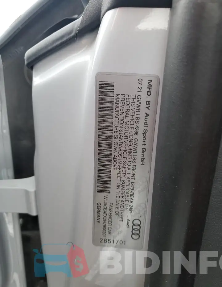 WUACEAFX2N7900201 Photo# 12