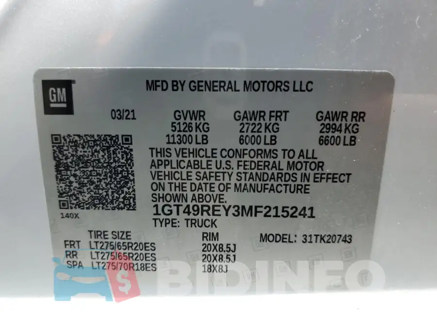 1GT49REY3MF215241 Photo# 12