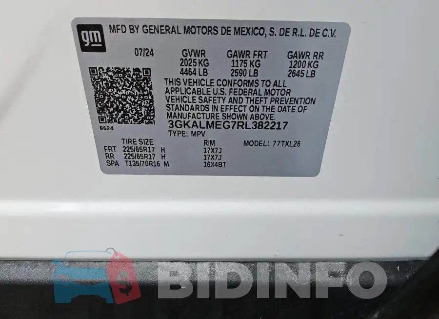 3GKALMEG7RL382217 Photo# 13