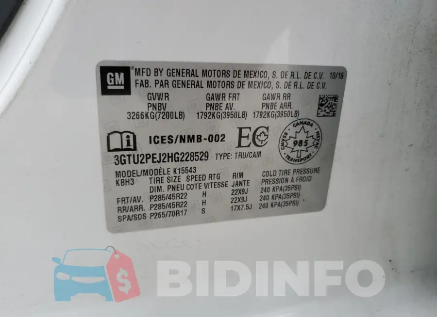 3GTU2PEJ2HG228529 Photo# 12