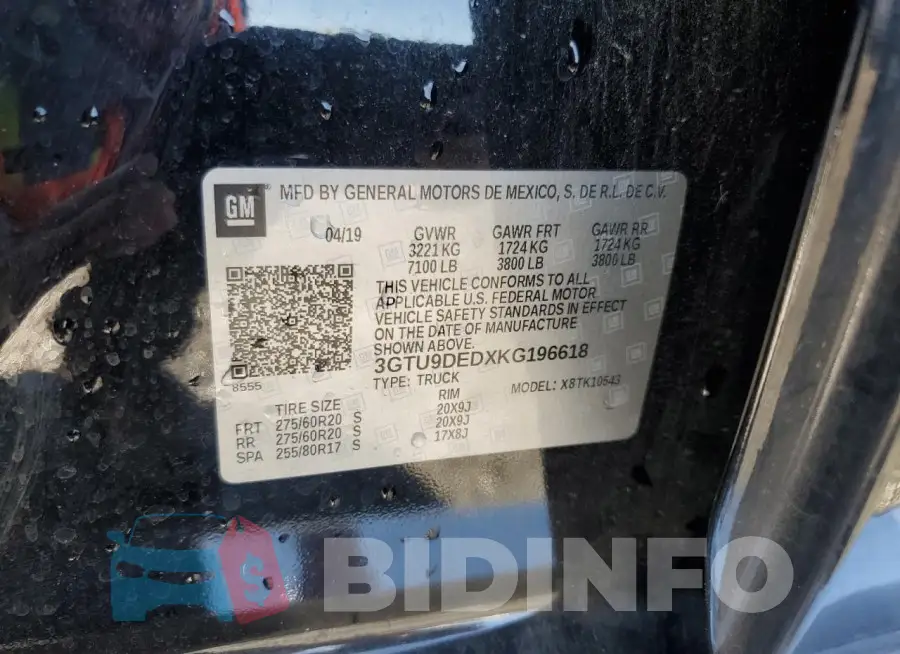 3GTU9DEDXKG196618 Photo# 12