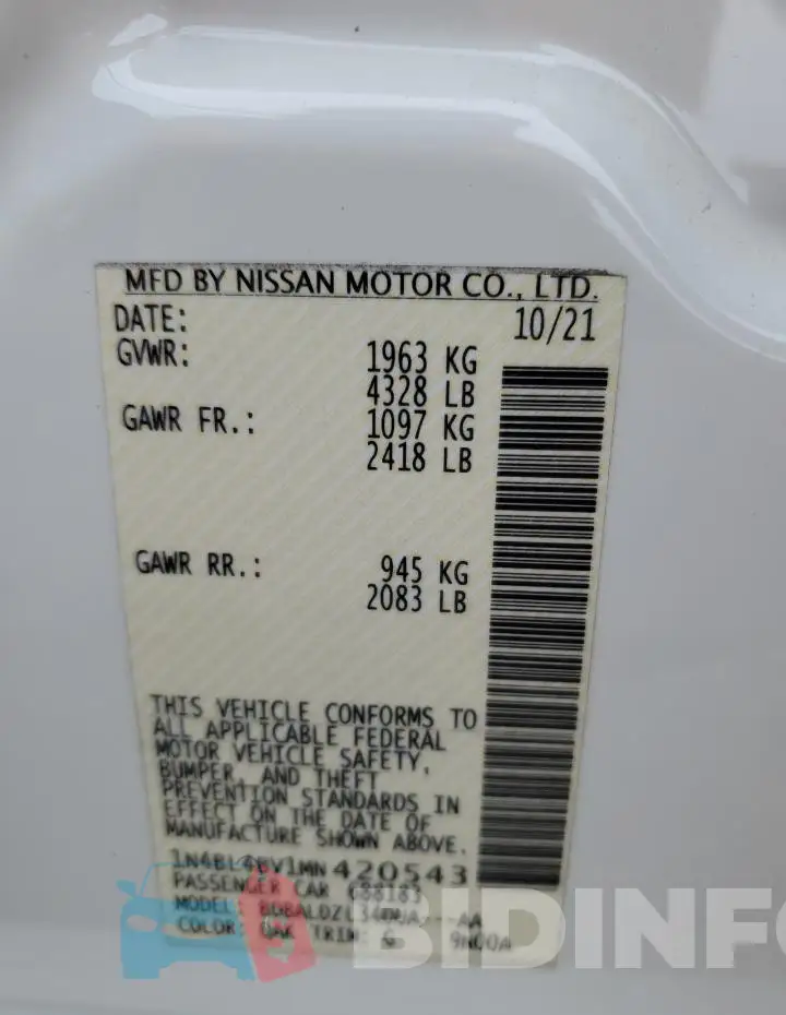 1N4BL4BV1MN420543 Photo# 13