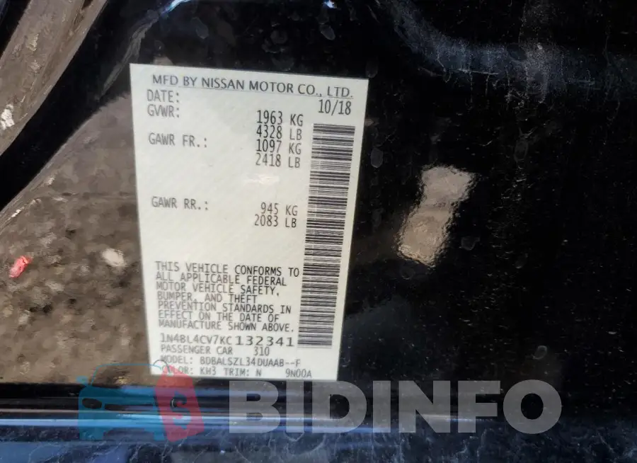 1N4BL4CV7KC132341 Photo# 12